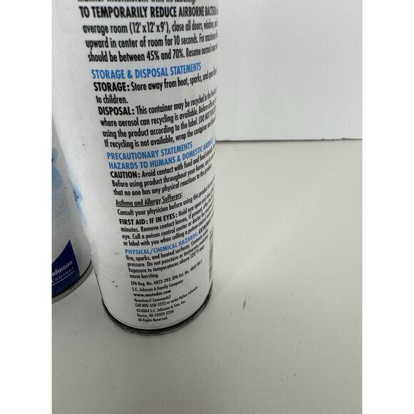 Discontinued Oust Air Sanitizer Fragrance Free Scent Spray 10 Oz .25 Full 2 Cans - Picture 3 of 6